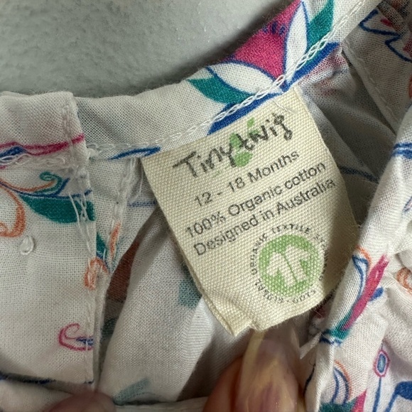 Tiny Twig Australia Lightweight Organic Cotton Dress Sz 12-18 M - Picture 9 of 11